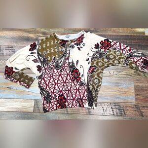 Joseph A Multicolor Floral Patchwork Blouse